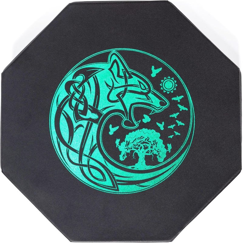 Soar Forge DND Dice Tray - Premium 9 Inch Tray for Dungeons and Dragons: Exquisitely Detailed Green World Tree & Wolf Raven Design - Perfect Rolling & Box Storage to Protect Your Dice for D&D and RPG - Image 2
